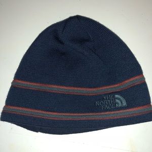 North Face Beanie, Orange and Blue